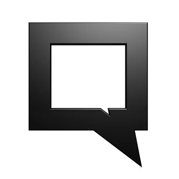 Square black speech bubble — Stock Photo, Image