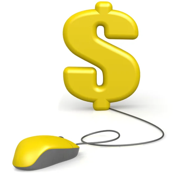 Dólar amarelo do rato — Fotografia de Stock