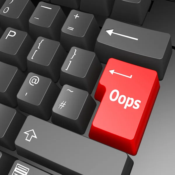 Oops key on computer keyboard — Stock Photo, Image