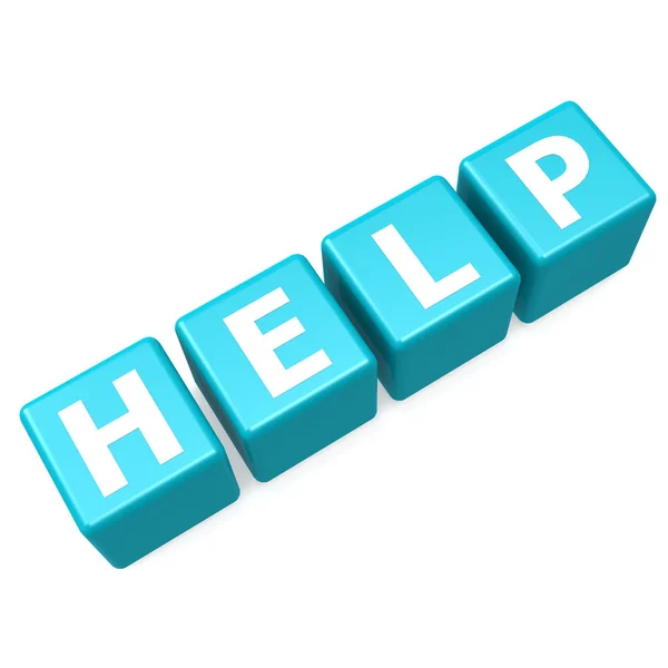 Help blue puzzle — Stock Photo, Image
