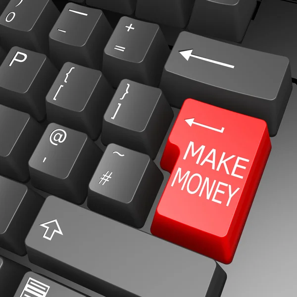 Make money key on computer keyboard — Stock Photo, Image