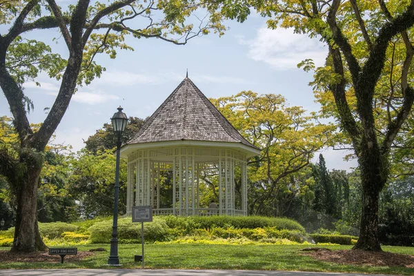 Singapour Oct 2021 Gazebo Kiosque Musique Blanche Jardin Botanique Singapour — Photo