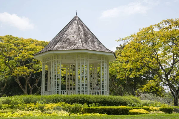 Singapour Oct 2021 Gazebo Kiosque Musique Blanche Jardin Botanique Singapour — Photo