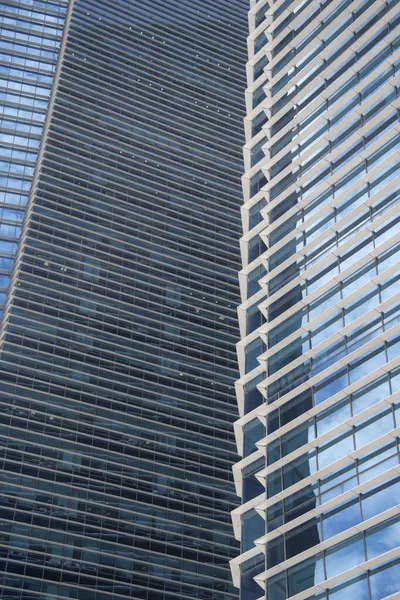 Textura Fachada Edifício Escritórios Espelhado Vidro Marina Bay Financial Centre — Fotografia de Stock