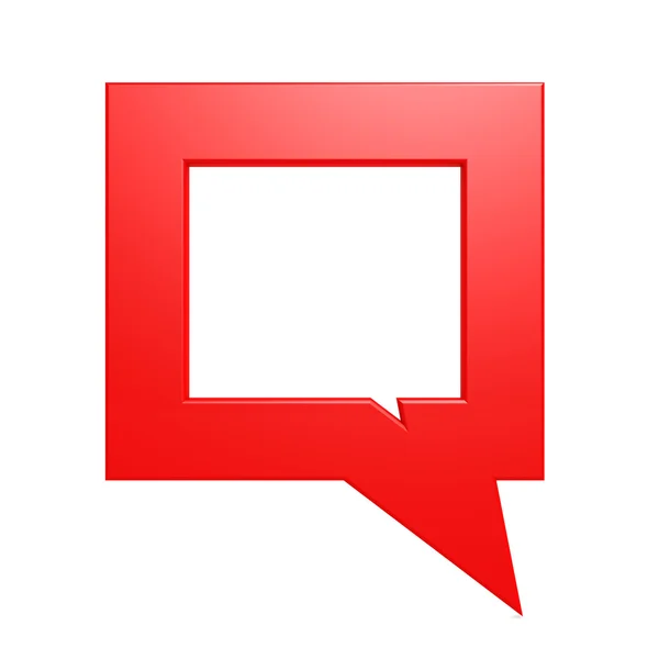 Φούσκα ομιλία τετράγωνο κόκκινο — Φωτογραφία Αρχείου