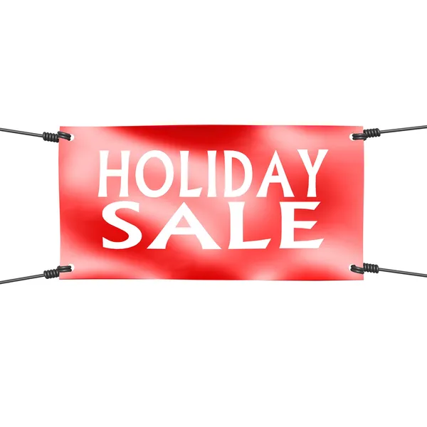 Banner holiday sale with four ropes on the corner — Stock Photo, Image