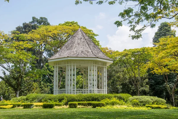 Singapour Oct 2021 Gazebo Kiosque Musique Blanche Jardin Botanique Singapour — Photo