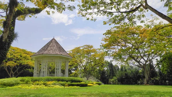 Singapour Oct 2021 Gazebo Kiosque Musique Blanche Jardin Botanique Singapour — Photo