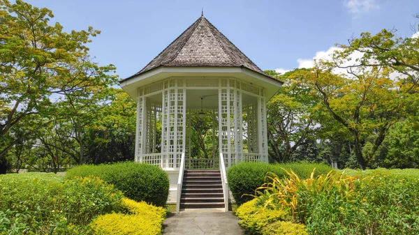 Singapour Oct 2021 Gazebo Kiosque Musique Blanche Jardin Botanique Singapour — Photo