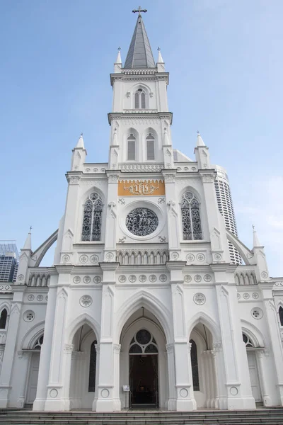 Singapur Oktober 2021 Außenansicht Von Chijmes Einer Kapelle Gotischen Stil — Stockfoto