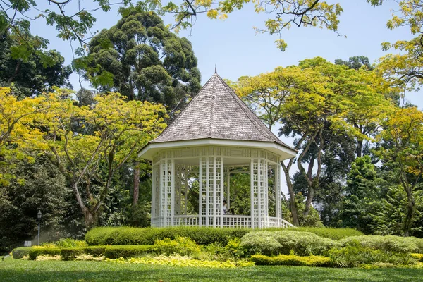 Singapour Oct 2021 Gazebo Kiosque Musique Blanche Jardin Botanique Singapour — Photo