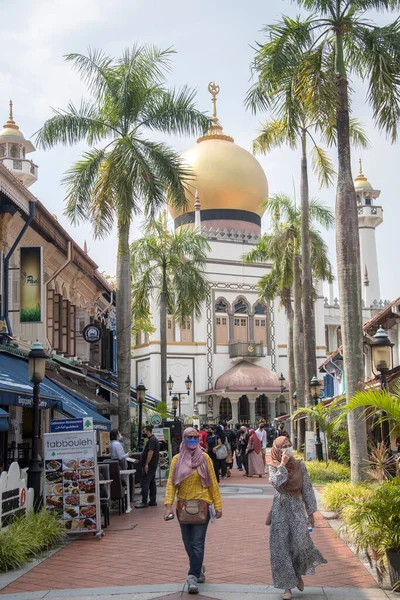 Singapore Oct 2021 Unidentified People Visit Arab Shopping Street Bugis — Stock Photo, Image