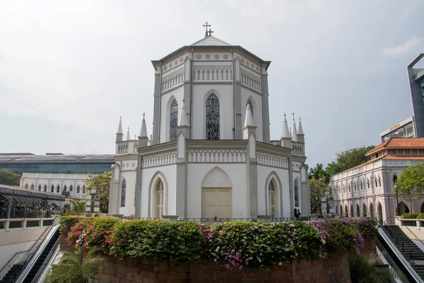 Singapur Oktober 2021 Außenansicht Von Chijmes Einer Kapelle Gotischen Stil — Stockfoto