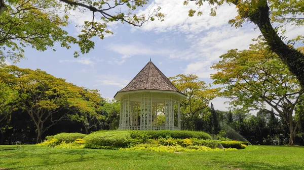 Singapour Oct 2021 Gazebo Kiosque Musique Blanche Jardin Botanique Singapour — Photo