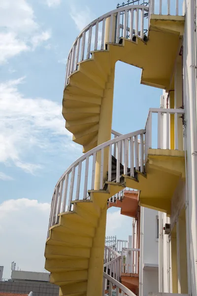 Cingapura Out 2021 Feche Escadas Coloridas Espiral Pastel Cingapura Uma — Fotografia de Stock