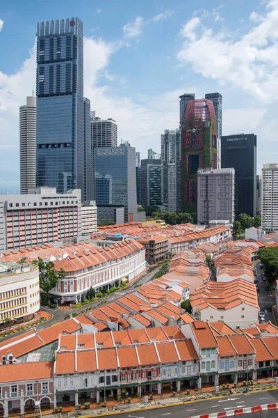 Singapur 2021 Singapurs Chinatown Mit Seinen Charakteristischen Niedrigen Barock Viktorianischen — Stockfoto