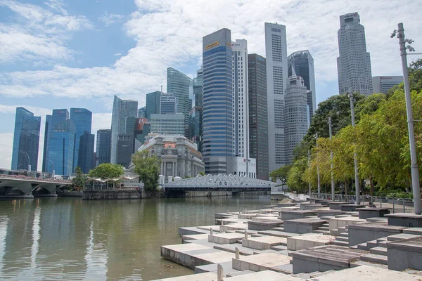 Singapur Listopadu 2021 Obchodní Čtvrť Skyline Singapurskou Řekou — Stock fotografie