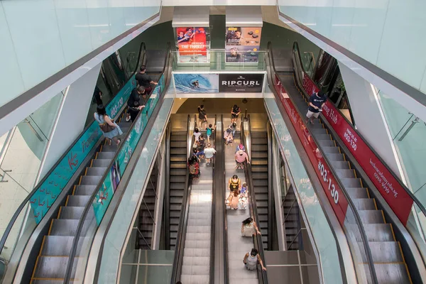 Singapore Nov 2021 Vista Della Scala Mobile Nel Moderno Centro — Foto Stock