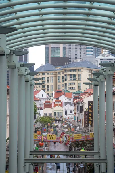 Cingapura Out 2021 Bustling Street Chinatown District Singapore Singapores Chinatown — Fotografia de Stock