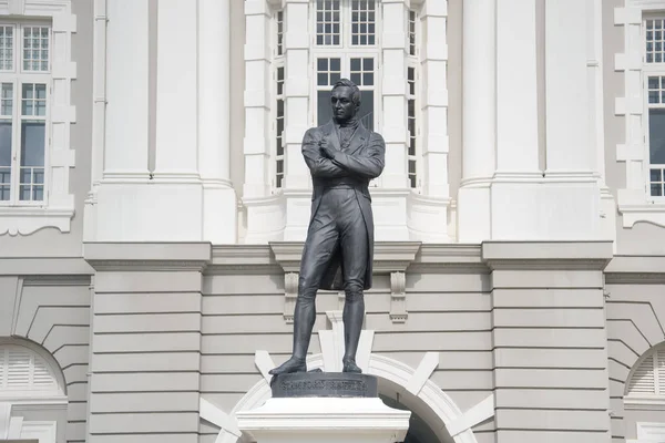 Singapore Dec 2021 Bronze Statue Stamford Raffles Founder Modern Singapore — Foto de Stock