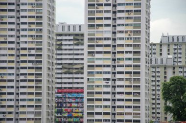 Singapore Jan 02 2022: Singapore HDB residential building facade day view