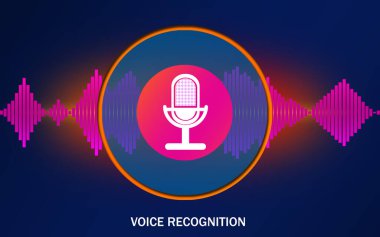 Mikrofon ve sinyal dalgası ile ses tanıma kavramı, 3B görüntüleme