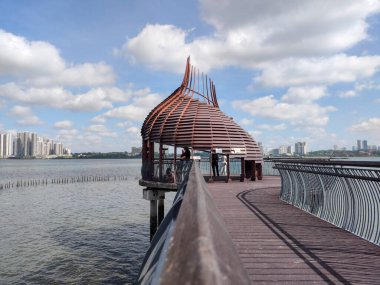 Singapur - 23 Ocak 2022: Eagle Point ve Sungei Buloh Wetland Reserve Singapur adlı gözlem noktası. Singapur 'un kuzeybatısında yer almaktadır..