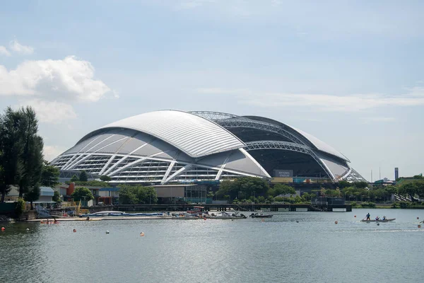 Singapur Mar 2022 Estadio Nacional Singapur Junto Río Día Soleado — Foto de Stock