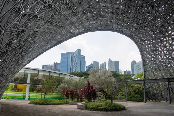 Singapour Mars 2020 Vue Plaque Bayfront Garden Bay Singapour Bayfront — Photo