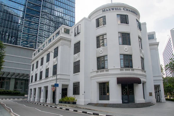 Singapur Mar 2022 Vista Calle Con Edificio Corporativo Maxwell Chambers —  Fotos de Stock
