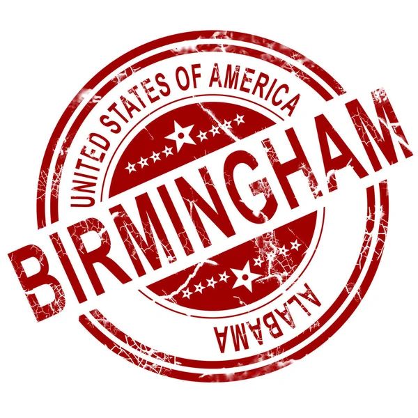 Beyaz arkaplanlı kırmızı Birminghami damgası, 3B görüntüleme