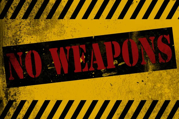 Weapons Sign Yellow Stripes Rendering — Stock Photo, Image