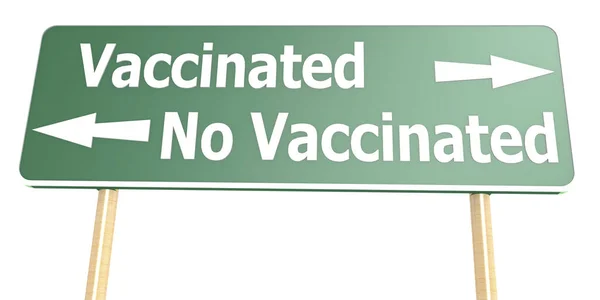 Szczepione Nie Szczepione Znaki Drogowe Renderowanie — Zdjęcie stockowe