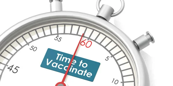 Time Vaccinate Stopwatch Rendering — стоковое фото