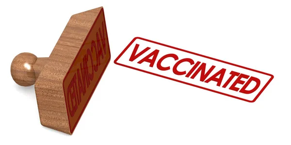 Rubber Stamp Vaccinated Word Rendering — ストック写真