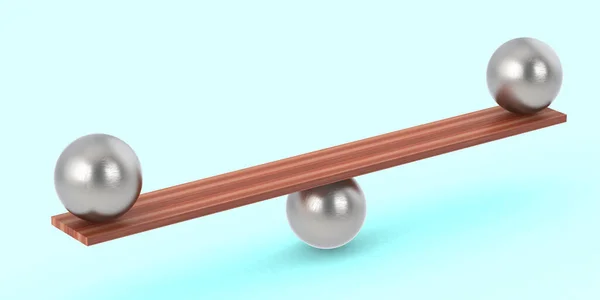 Balance Teamwork Concept Silver Balls Rendering — Stockfoto
