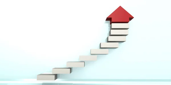 Stair Step Leading Success Rendering — Foto de Stock