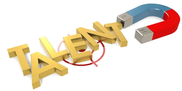 Magnet Attract Alphabet Form Talent Word Rendering — Stock Photo, Image