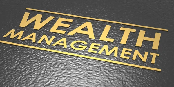 Wealth Management Word Black Background Rendering — Stock fotografie