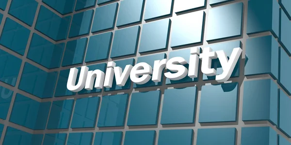 Bygga Fasad Med University Sign Det Rendering — Stockfoto