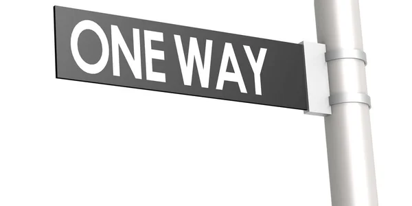 Road Sign One Way Word Isolated Rendering — Stock Photo, Image