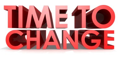 Time to change word isolated, 3d rendering