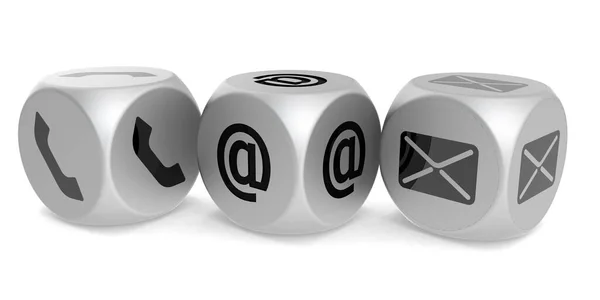 Contact Concept Telephone Email Address Silver Dices Rendering — Photo