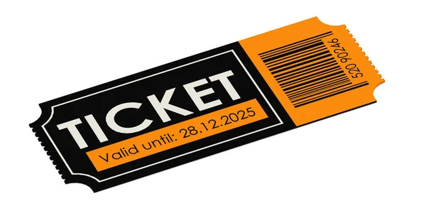 Ticket Barcode Isolated Rendering — Foto Stock