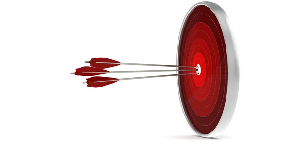 Arrow Hit Bulleye Target Board Rendering — Stock Photo, Image