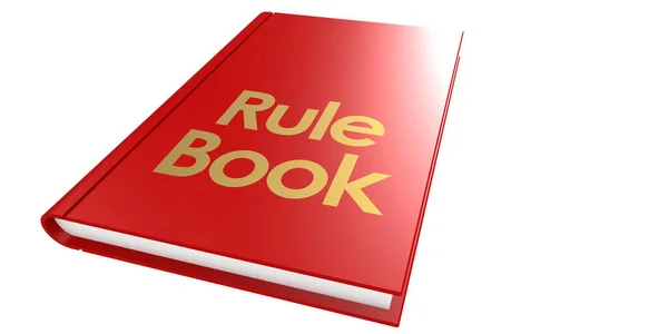 Rode Regel Boek Geïsoleerd Witte Achtergrond Rendering — Stockfoto