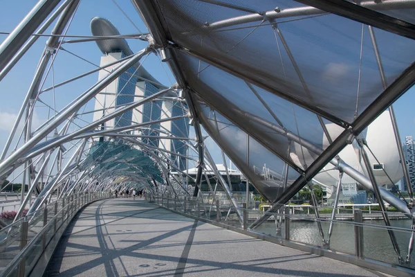 Singapore May 2022 Detail Pedestrian Helix Bridge Dna Structures Singapore — Stock Photo, Image
