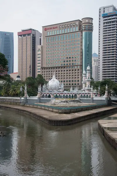 Kuala Lumpur Malajsie Června 2022 Mešita Masjid Jamek Pozadí Finančních — Stock fotografie
