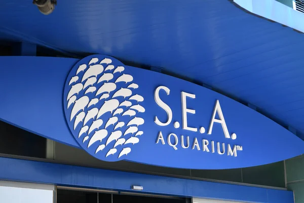 Singapur Cze 2022 Sztandar Oceanarium Sentosa Sentosa Singapur Akwarium Jest — Zdjęcie stockowe