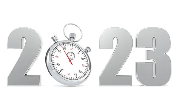 Έτος 2023 Χρονόμετρο Απομονωμένο Απόδοση — Φωτογραφία Αρχείου